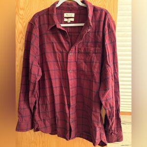 Men's Burgundy Plaid Shirt Madewell
